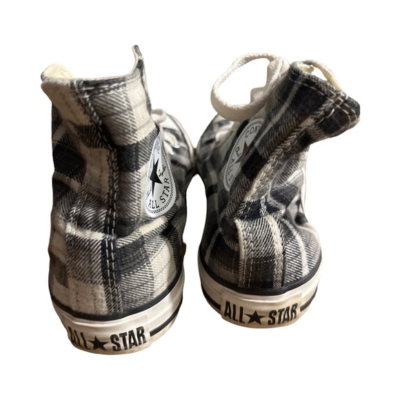 Converse Jr Chuck Taylor All Star Hightop Gray Plaid - size 3.5 Unisex - Picture 2 of 4